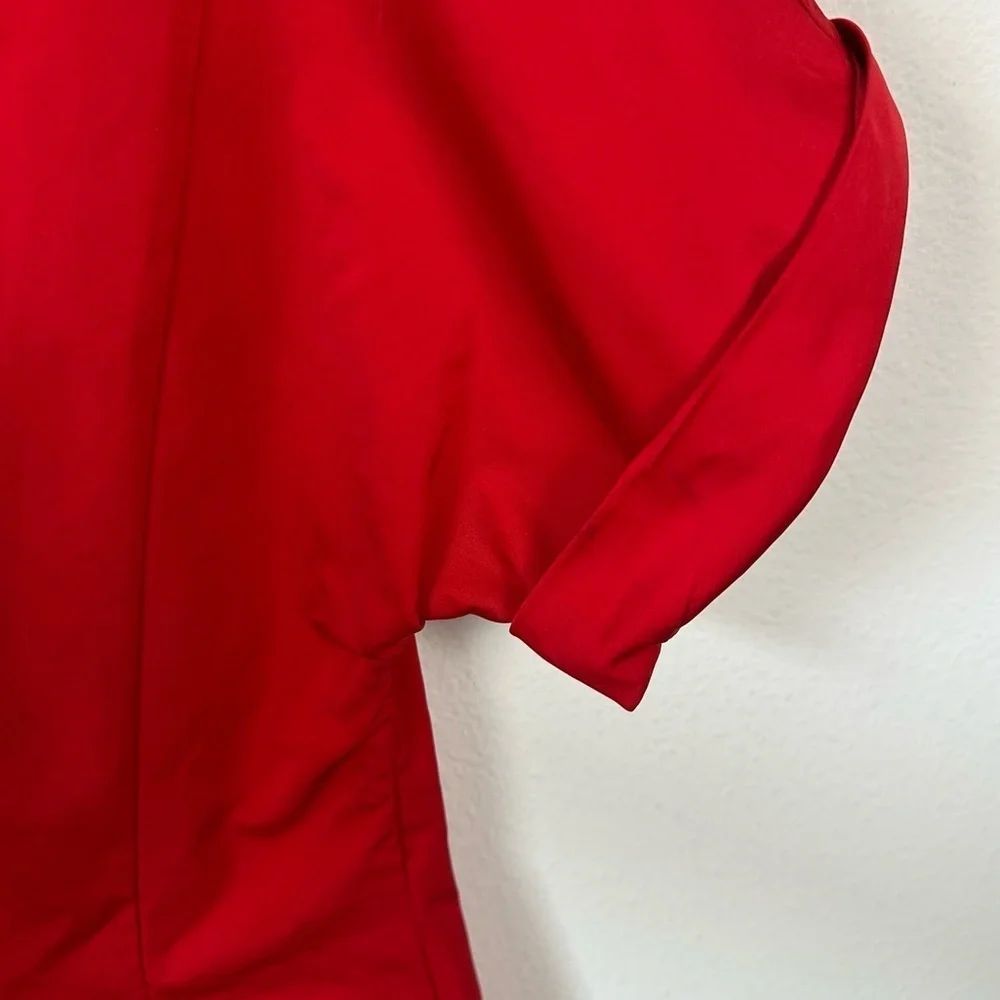 Lafayette New York 148 Larissa Zip Sheath Dress in Red Size 2
